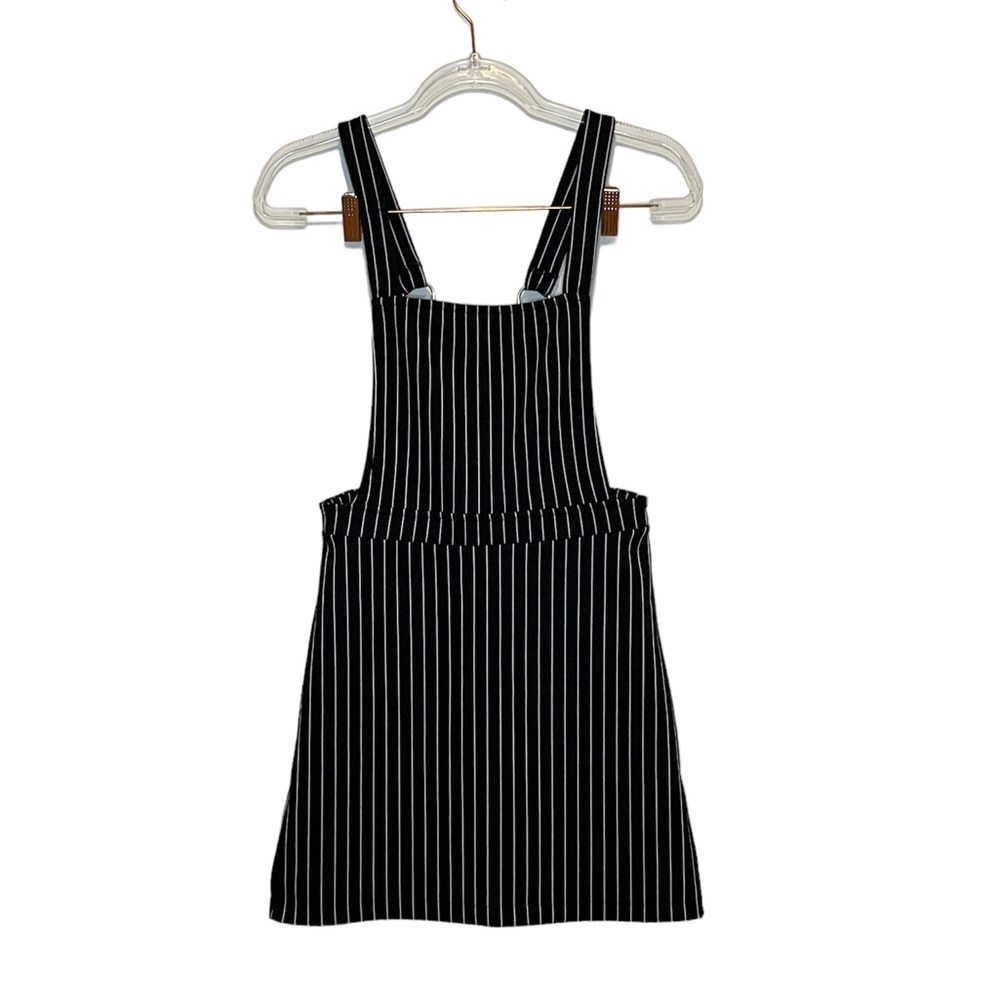 Bershka mini dress jumper black grey stripe size medium